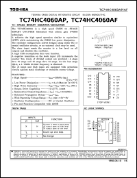 TC74HC4060AP datasheet: 14 stage binary counter/oscilator TC74HC4060AP