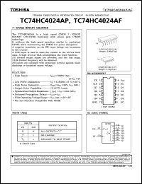 TC74HC4024AF datasheet: 7-stage binary counter TC74HC4024AF