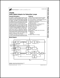 TP3406N datasheet: DASL Digital Adapter for Subscriber Loops TP3406N