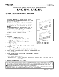 TA8215L datasheet: 18W BTL*2ch audio power amplifier TA8215L