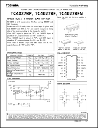 TC4027BFN datasheet: Dual j-k master -slave flip flop TC4027BFN