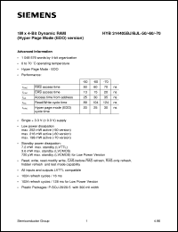 HYB314405BJ-60 datasheet: 1M x 4bit EDO-DRAM HYB314405BJ-60