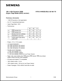 HYB514405BJ-50 datasheet: 1M x 4bit DRAM HYB514405BJ-50
