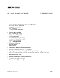 HYM368020S-60 datasheet: 8M x 36bit  EDO-DRAM module HYM368020S-60