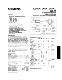 IL206AT datasheet: Phototransistor optocoupler IL206AT