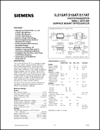 IL216AT datasheet: Phototransistor optocoupler IL216AT