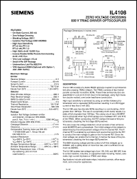 IL4108 datasheet: Zero voltage crossing 800V triac driver optocoupler IL4108