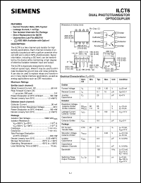 ILCT6 datasheet: 2-channel phototransistor optocoupler ILCT6