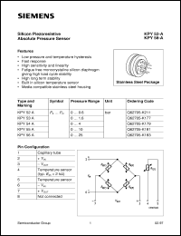 KPY52A datasheet: Silicon piezoresistive absolute pressure sensor KPY52A