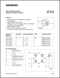 KPY52AK datasheet: Silicon piezoresistive absolute pressure sensor KPY52AK