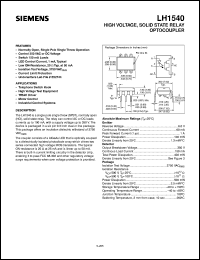LH1540 datasheet: High voltage, solid state relay optocoupler LH1540