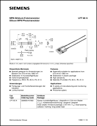 LPT80A datasheet: Silicon NPN phototransistor LPT80A