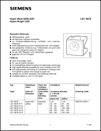 LSYA676-P+R datasheet: Super-red/yellow multi SIDELED LSYA676-P+R