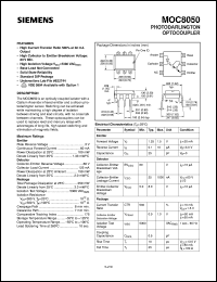 MOC8050 datasheet: Photodarlington optocoupler MOC8050