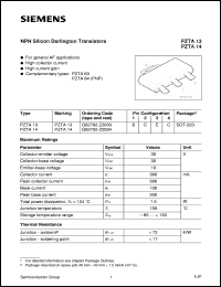 PZTA13 datasheet: NPN silicon darlington transistor PZTA13