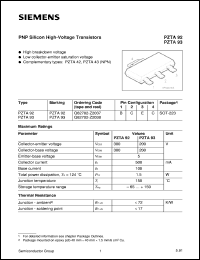 PZTA92 datasheet: PNP silicon high-voltage transistor PZTA92