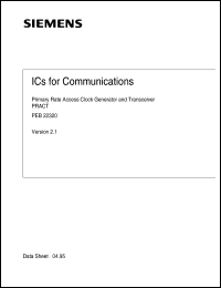 PEB22320N datasheet: Primary rate access clock generator and transceiver PEB22320N