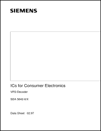 SDA5642-6X datasheet: VPS decoder SDA5642-6X