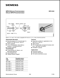SFH302 datasheet: Silicon NPN phototransistor SFH302