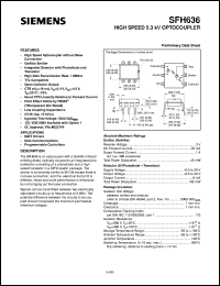 SFH636 datasheet: High speed optocoupler SFH636