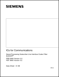 PEB3065N datasheet: Signal processing subscriber line interface codec filter PEB3065N