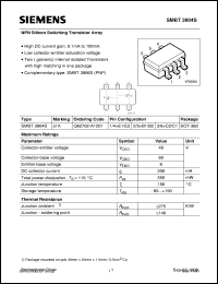 SMBT3904S datasheet: NPN silicon switching transistor array SMBT3904S