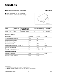 SMBT4124 datasheet: NPN silicon switching transistor SMBT4124
