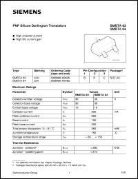 SMBTA63 datasheet: PNP silicon darlington transistor SMBTA63