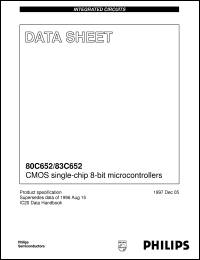 P80C652FBP/N3 datasheet: CMOS single-chip 8-bit microcontrollers P80C652FBP/N3