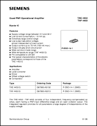 TAF4453G datasheet: Quad PNP-operational amplifier TAF4453G