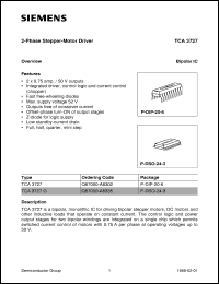 TCA3727 datasheet: 2-phase stepper-motor driver TCA3727