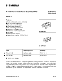 TDA4714C datasheet: IC for switching-mode power supplies TDA4714C