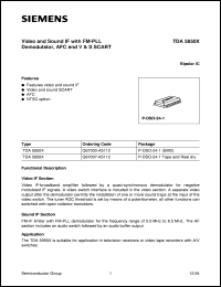 TDA5950X datasheet: Video and sound IF with FM-PLL demodulator,AFC and V&S SCART TDA5950X