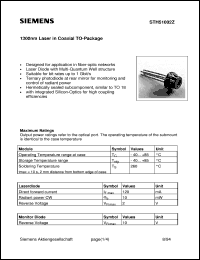 STH51002Z datasheet: 1300 nm laser in coaxial TO-package STH51002Z