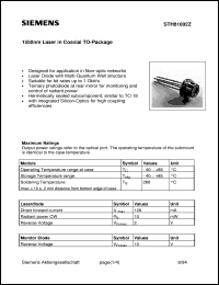 STH81002Z datasheet: 1550 nm laser in coaxial TO-package STH81002Z