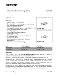 TLE4207G datasheet: 1A dual-HBD (dual-half-bridge driver) TLE4207G