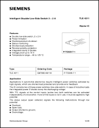 TLE4211 datasheet: Intelligent double low-side switch TLE4211