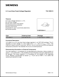 TLE4264G datasheet: 5-V low-drop fixed-voltage regulator TLE4264G