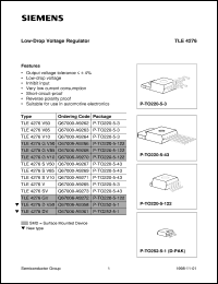 TLE4276SV50 datasheet: Low-drop voltage regulator TLE4276SV50