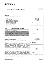 TLE4279GM datasheet: 5V low-drop fixed voltage regulator TLE4279GM