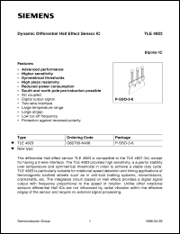 TLE4923 datasheet: Dynamic differential hall effect sensor IC TLE4923