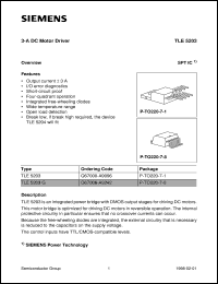 TLE5203 datasheet: 3A DC motor driver TLE5203