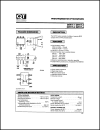 CNY17-4 datasheet: Optocoupler. Phototransistor Output; GaAs Input CNY17-4