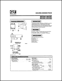 MOC3021 datasheet: Optocoupler. Non-Zero-Crossing TRIAC Output; GaAs Input MOC3021