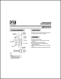 QSC114 datasheet: Plastic Silicon Infrared Photosensor. Phototransistor QSC114