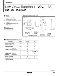 2SB1424 datasheet: PNP silicon low Vce(sat) transistor 2SB1424