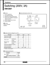 2SK2887 datasheet: N-channel MOSFET switching transistor 2SK2887