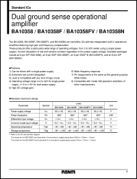 BA10358F datasheet: Dual ground sense operational amplifier BA10358F