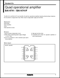 BA14741 datasheet: Quad operational amplifier BA14741