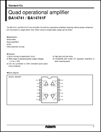 BA14741F datasheet: Quad operational amplifier BA14741F